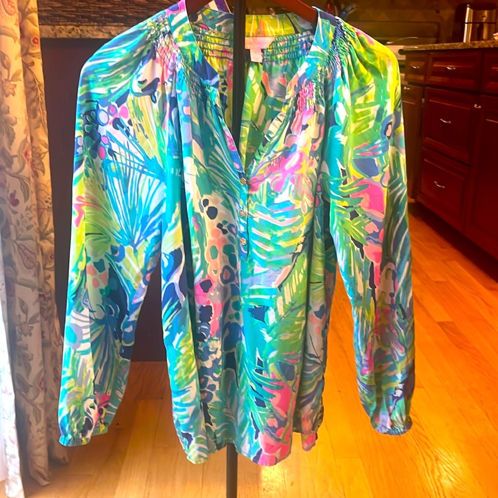 Lilly Pulitzer Silk Elsa Top Size Large